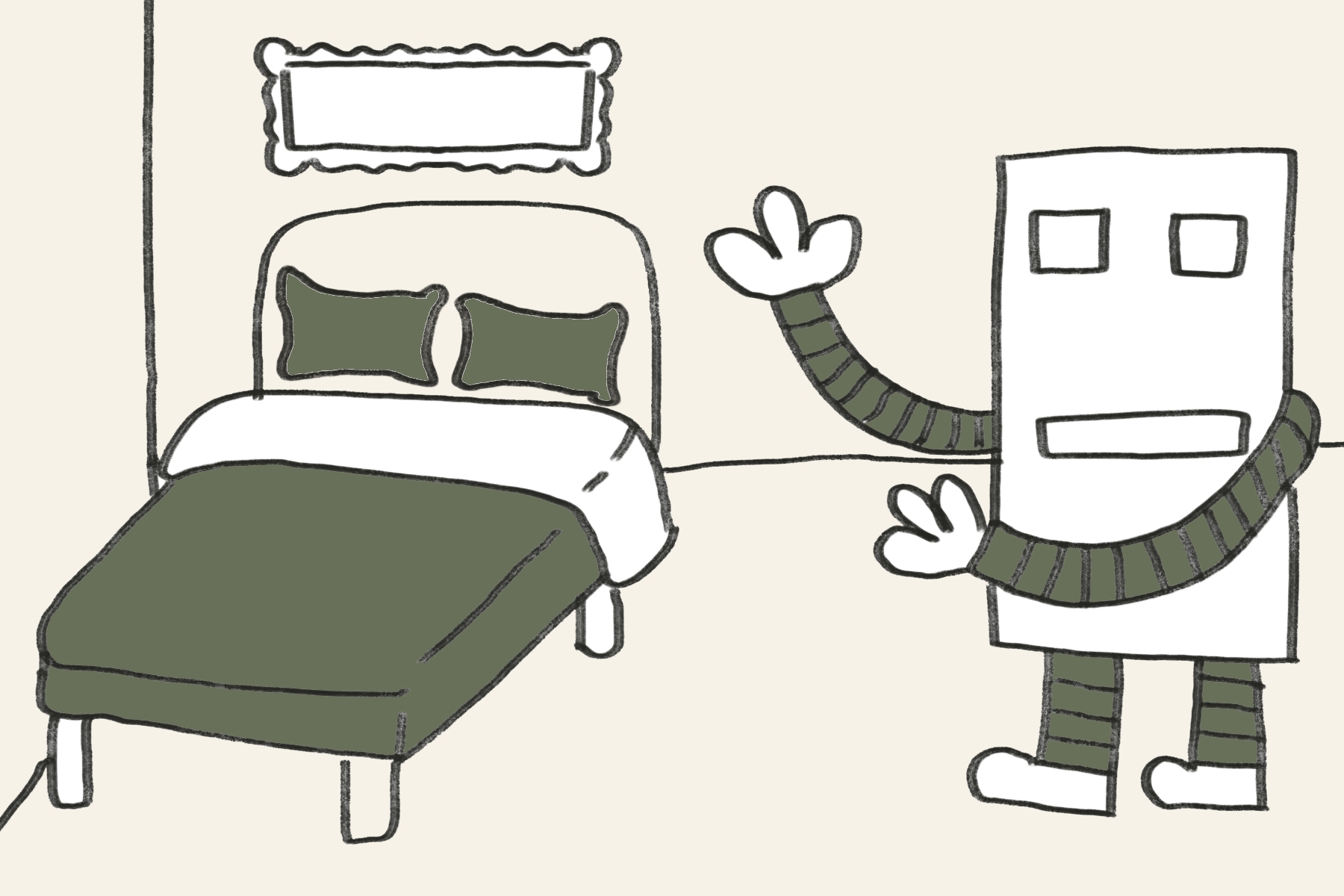 Bed-making robot